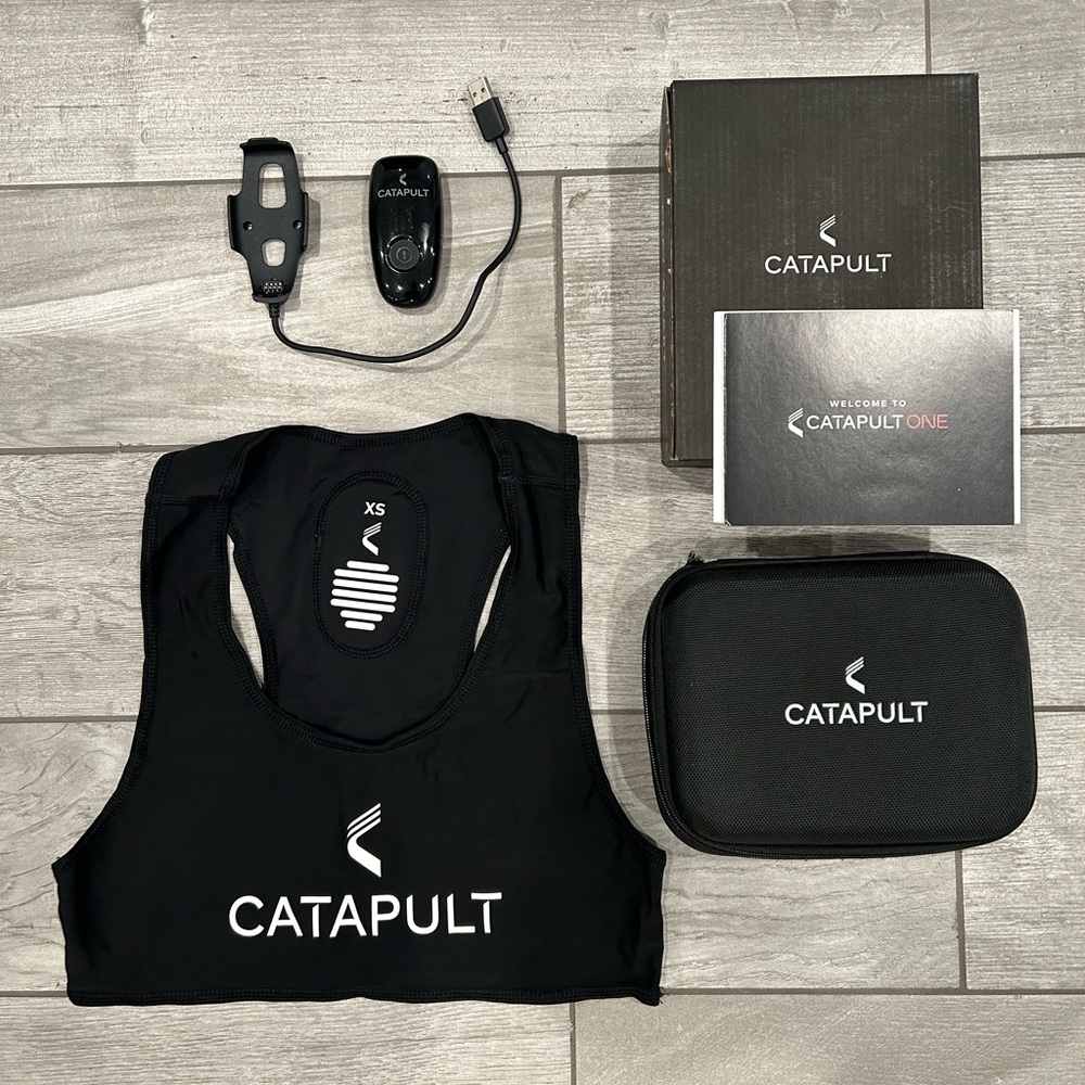Catapult One Sports Tracker Vest, Pod, and Case